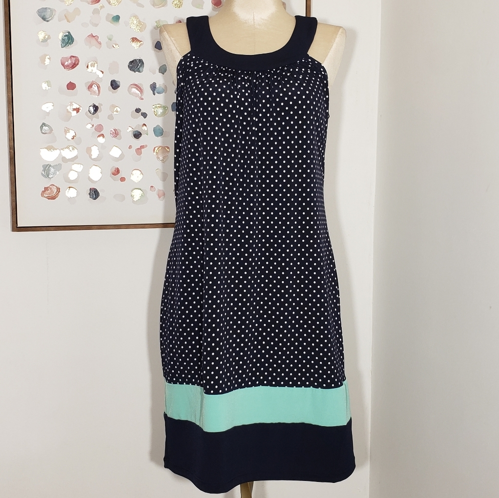 Sweet Storm polka dot sleeveless dress size Medium